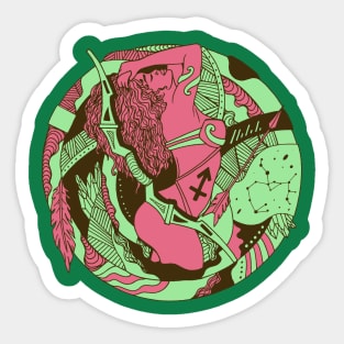 Pink Mint Sagittarius Beauty Sticker